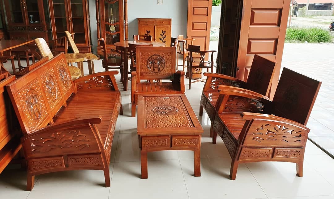 kursi tamu minimalis kayu jati