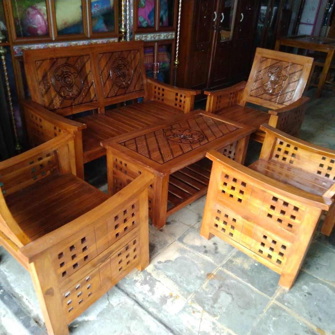 kursi tamu minimalis kayu jati harga murah