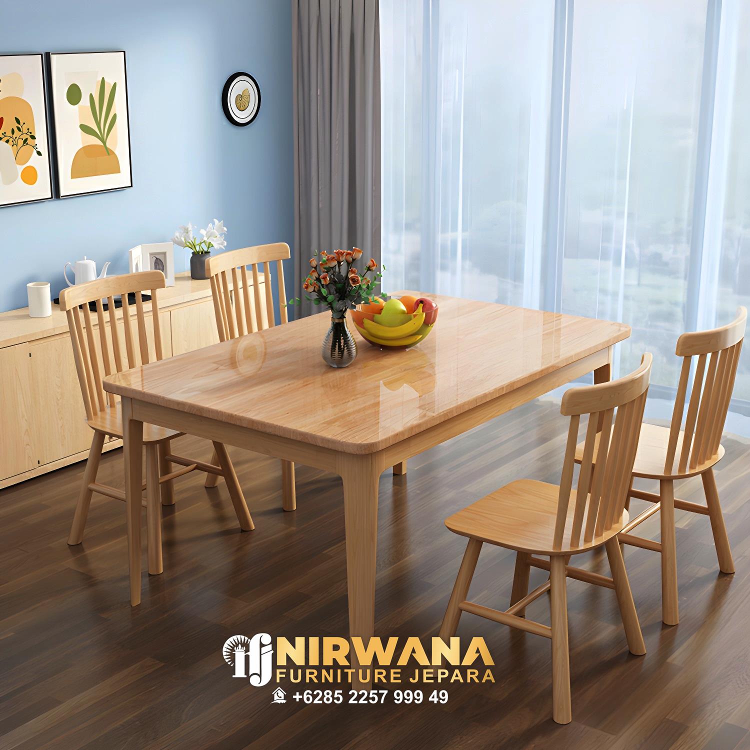 New Model Meja Makan Kayu Jati Minimalis Knock Down