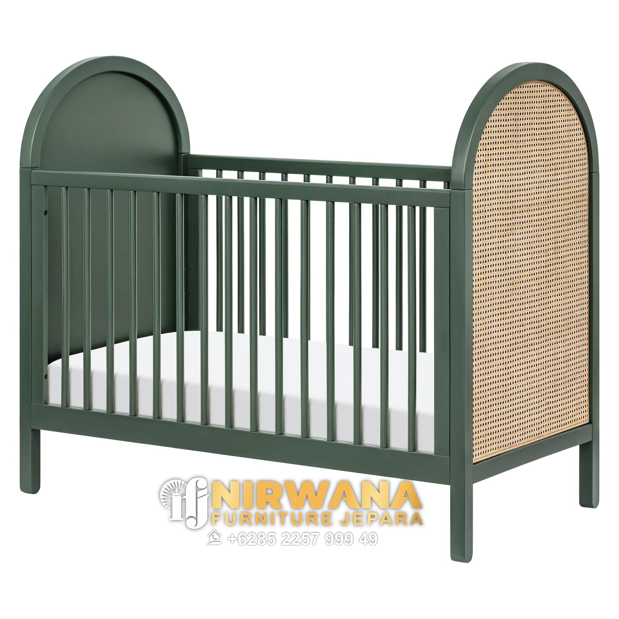Model Tempat Tidur Ranjang Bayi Terbaru Minimalis Kombinasi Rotan