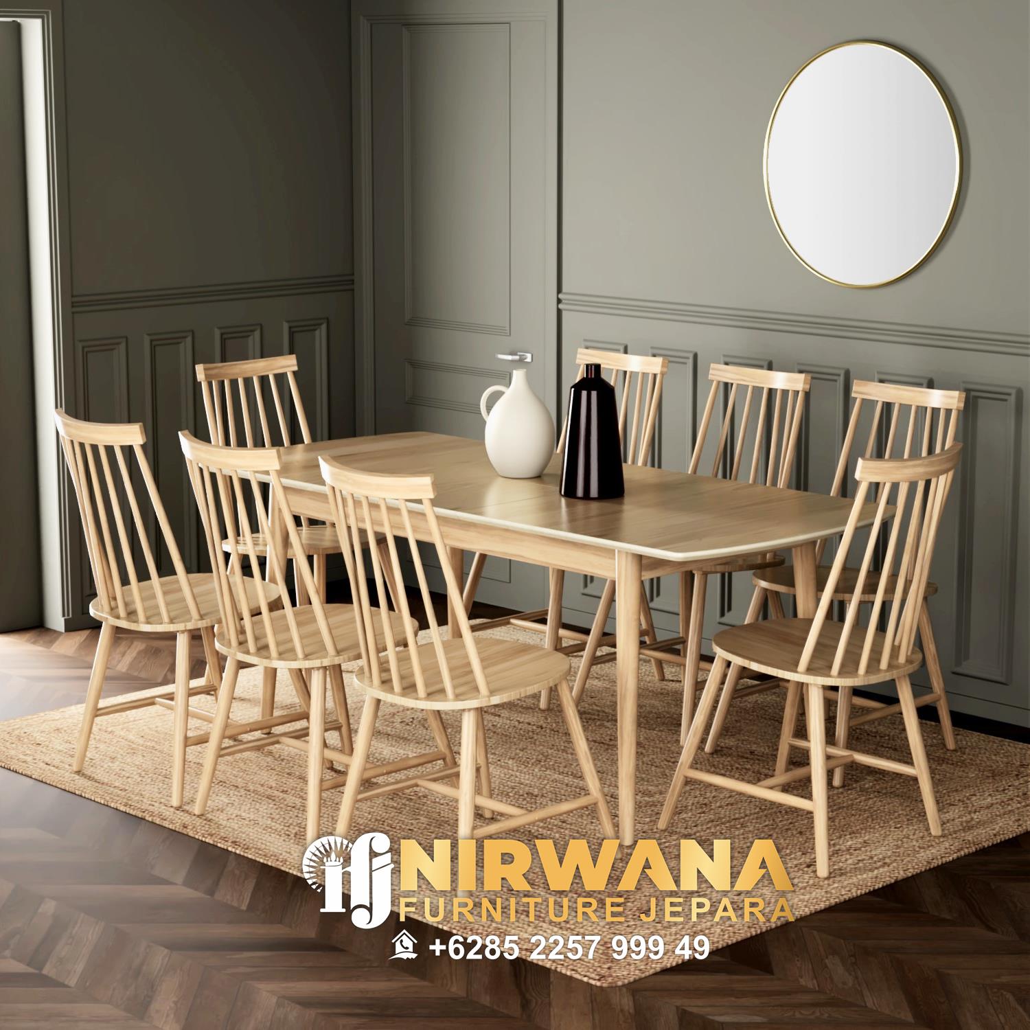 Set Meja Makan Restoran Model Eropa Kayu Jati Belanda