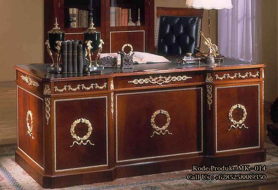 meja kantor kayu jati mewah