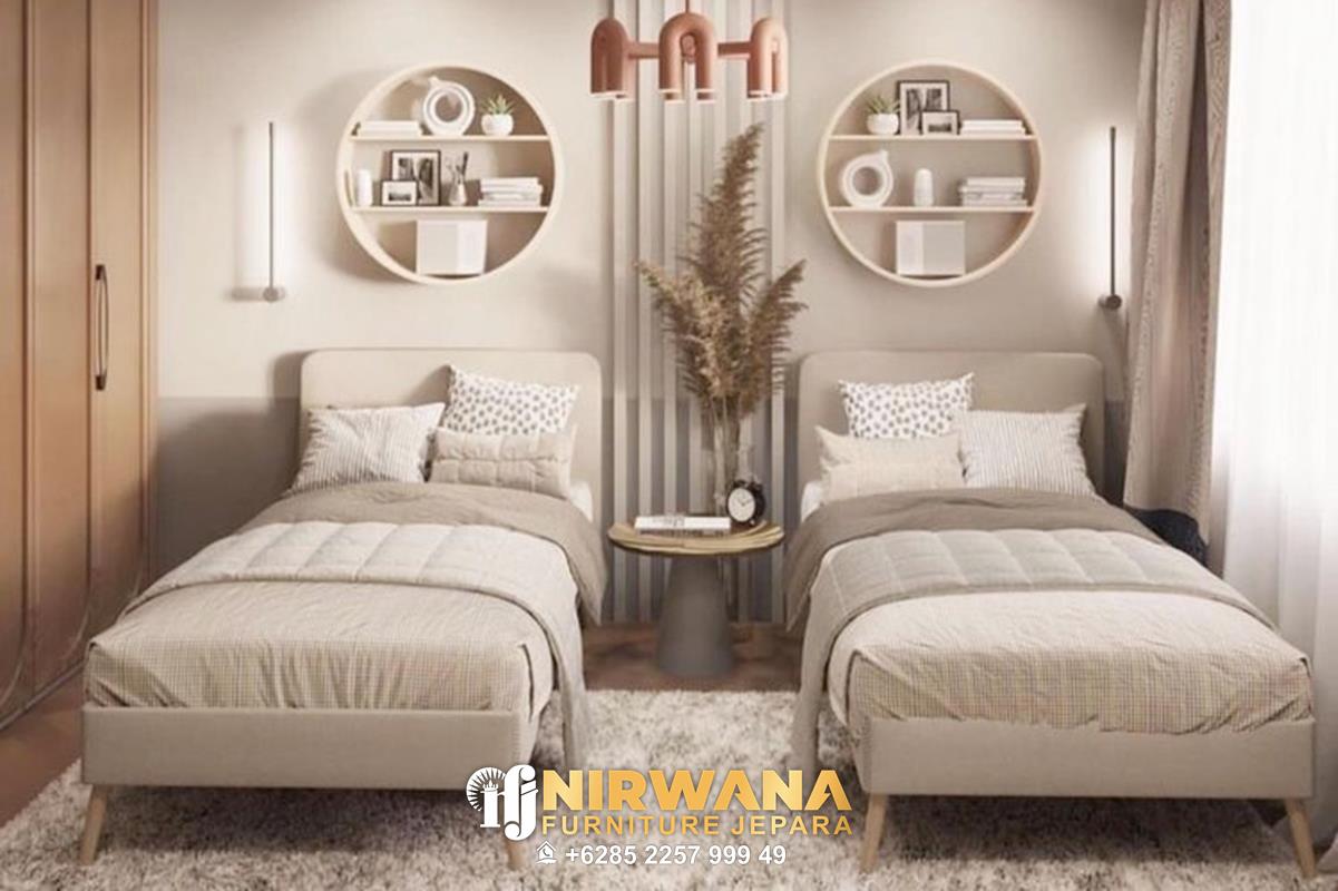Ranjang Tempat Tidur Anak Kembar Model Dipan Minimalis Modern