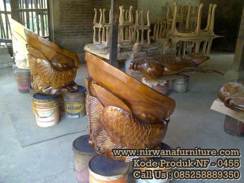 Produksi Kursi Tamu Antik Ikan Arwana Ukiran