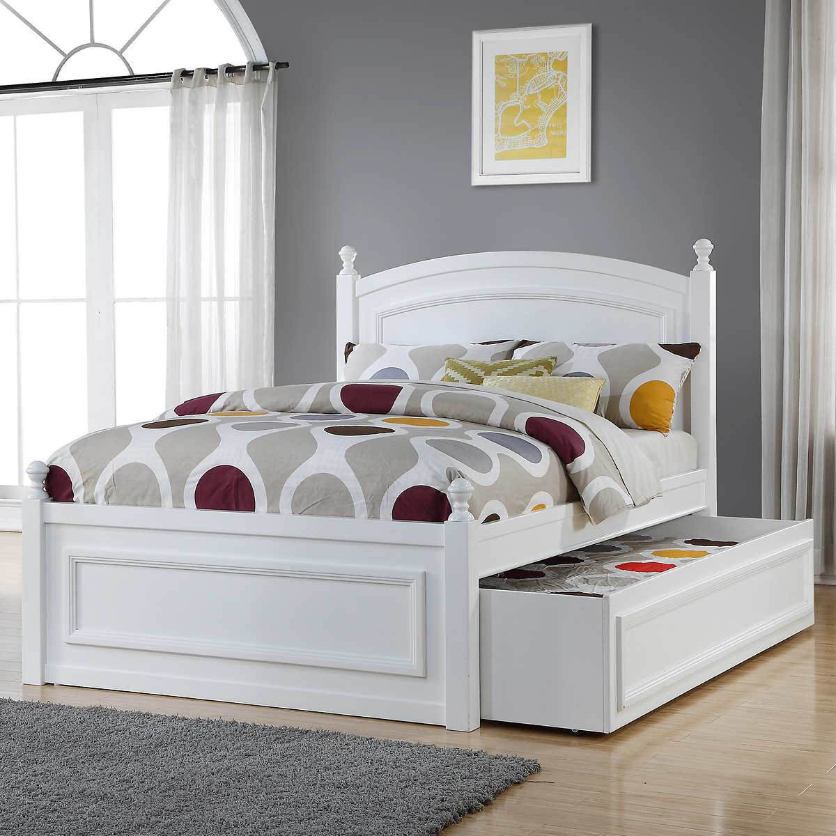 tempat tidur anak minimalis putih bahan full kayu