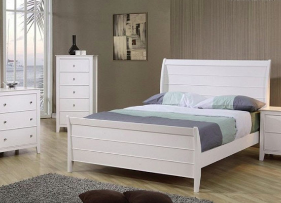 tempat tidur pengantin minimalis putih 1