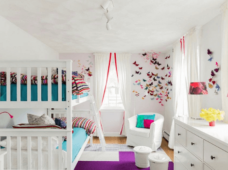 tempat tidur tingkat anak perempuan minimalis
