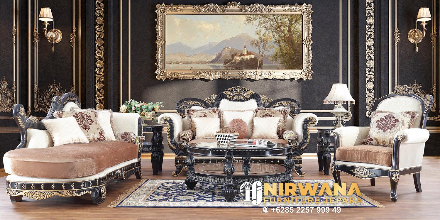 Sofa Tamu Mewah Ukir Kayu Jepara Nirwana Furniture