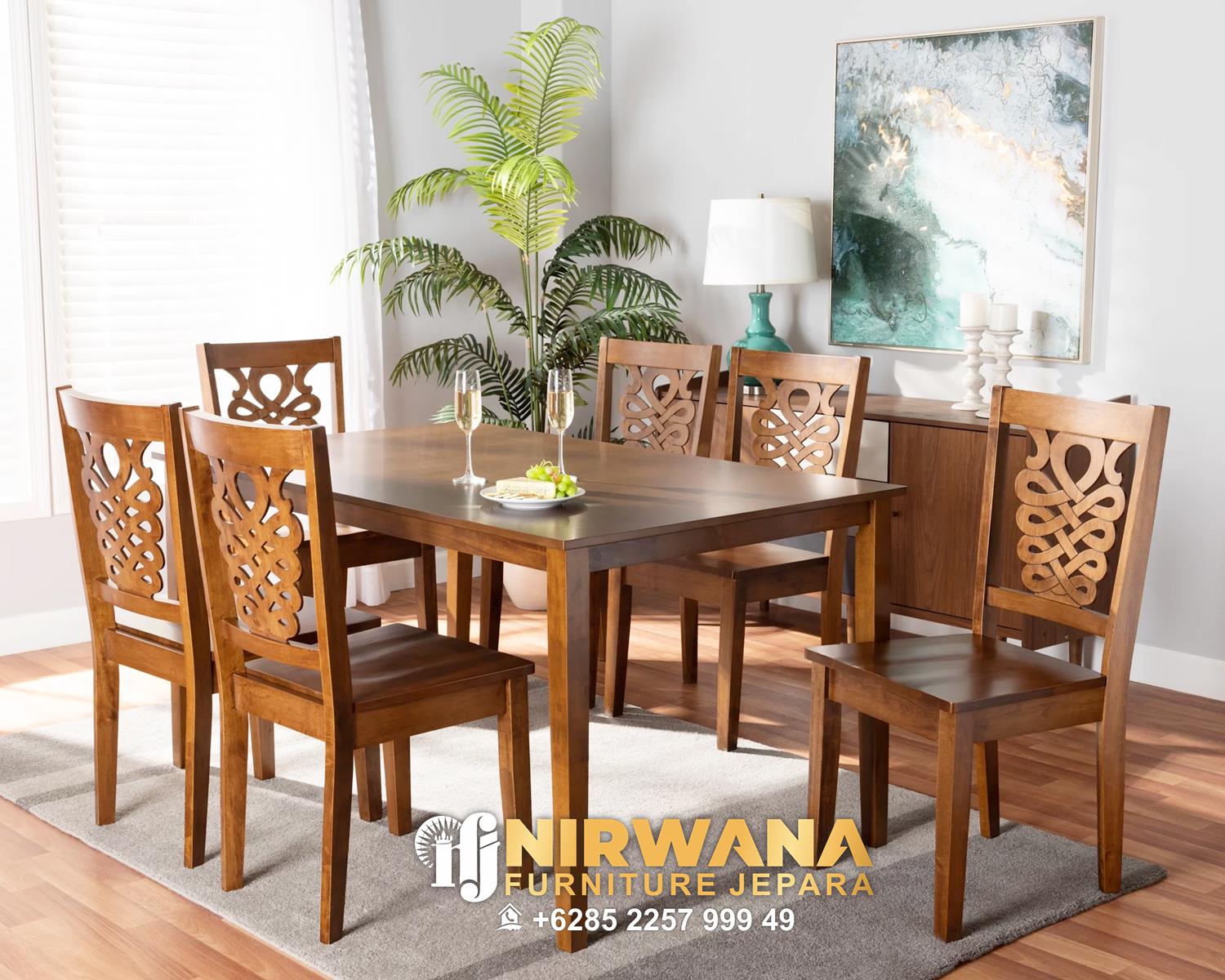 Kursi Meja Makan Minimalis Jati Natural High Quality Ala Cafe Terbaru
