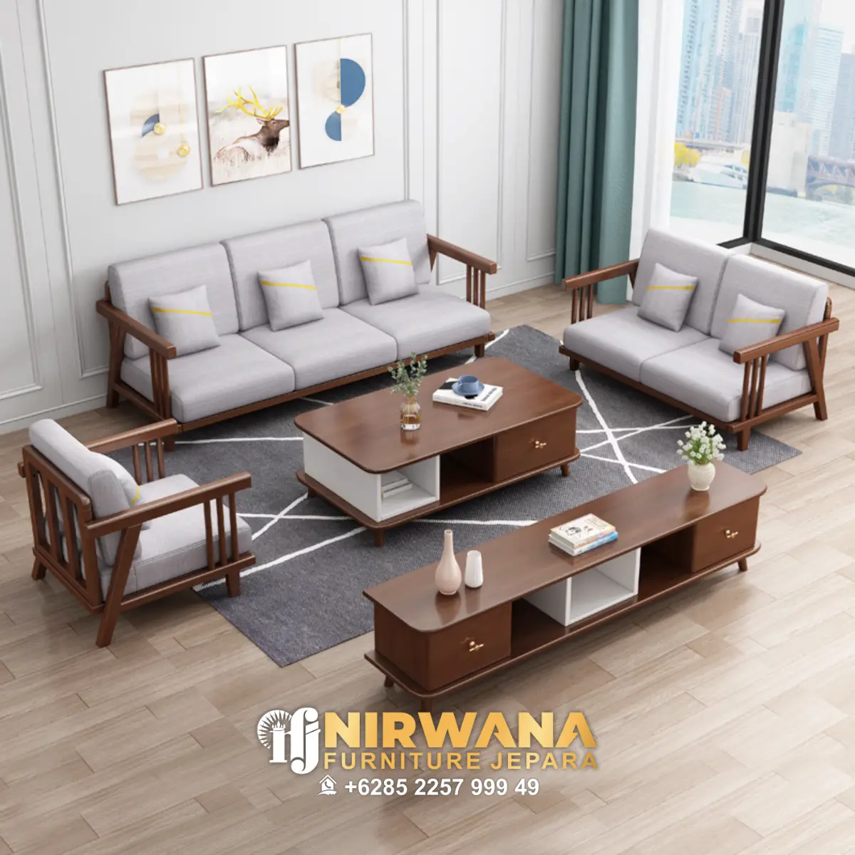 New Model Kursi Tamu Jati Mewah Minimalis Modern Jepara