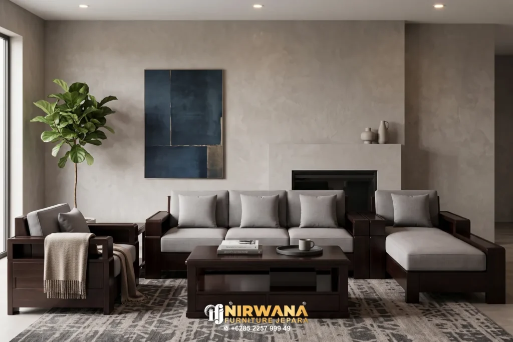 Kursi Tamu Jati Minimalis Sofa Modern