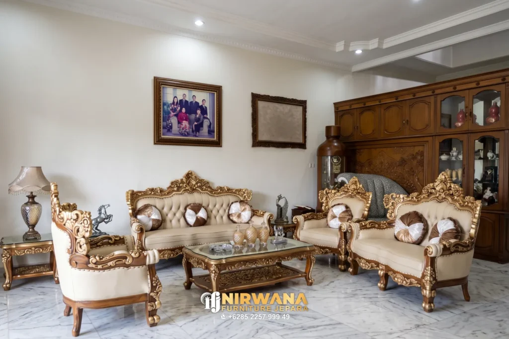 Sofa Tamu Jati Ukiran Mewah
